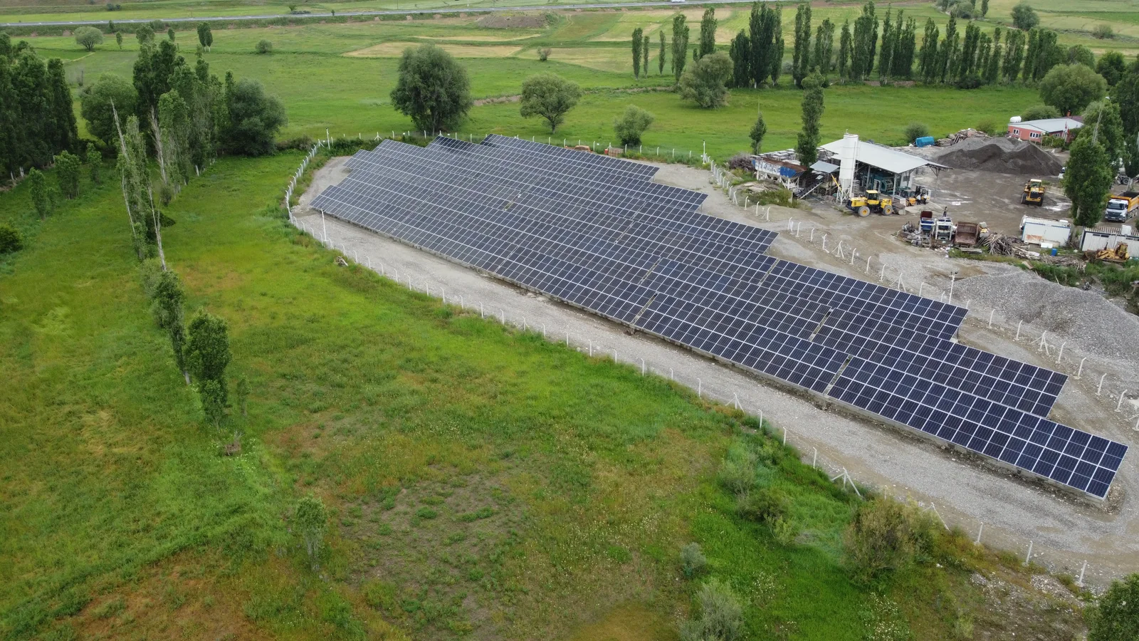 Ground-mounted PV module layout at the Erzurum Sand Screening Plant